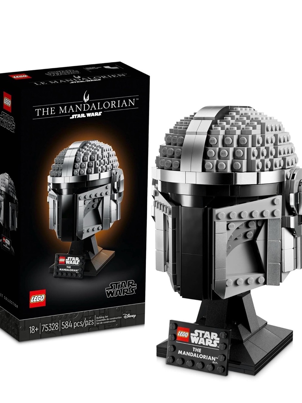 NIB LEGO The Mandalorian Helmet - Gray, Black, Silver